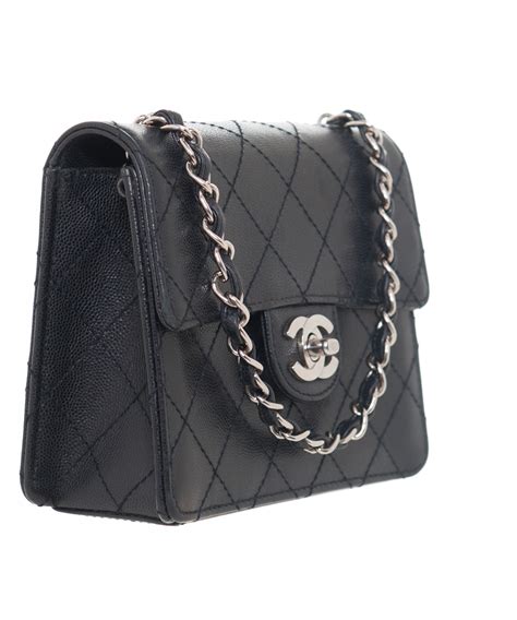 vintage chanel black quilted leather mini shoulder bag|old fashioned chanel bags.